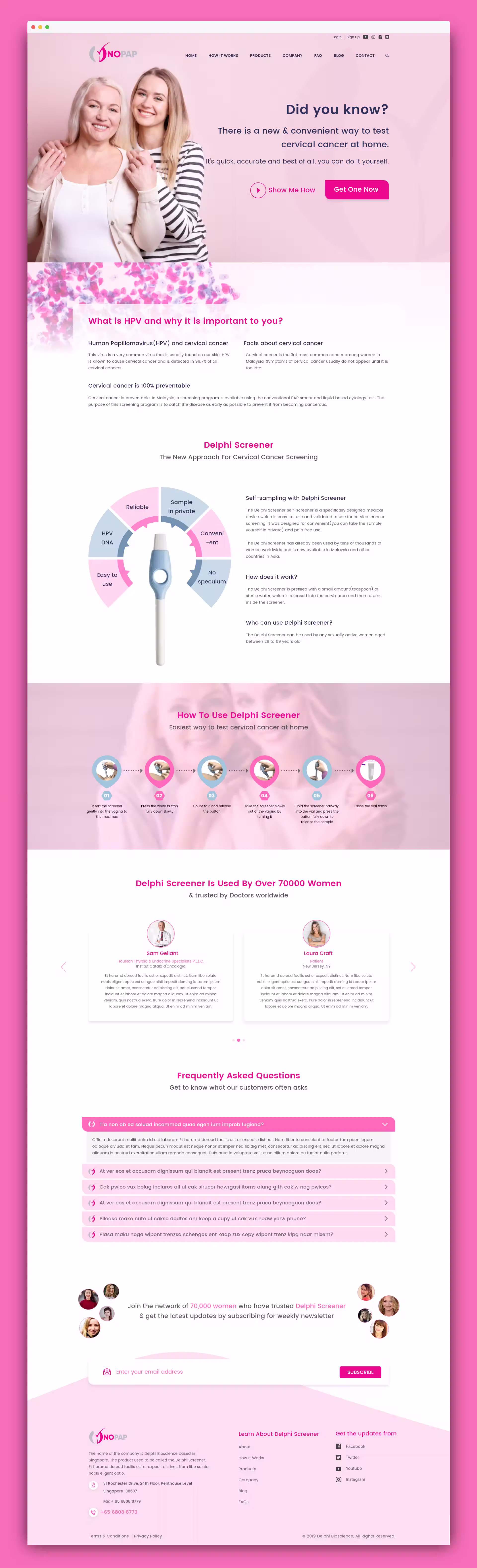 Delphi Bioscience landing-page full mockup