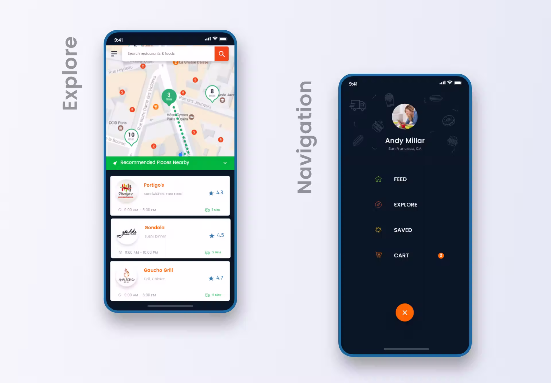 iMenu final screen mockups, view 1